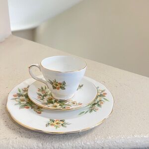 Duchess Bone China England Dogwood Trio Tea‎ Cup Saucer  & Tea Plate Vintage